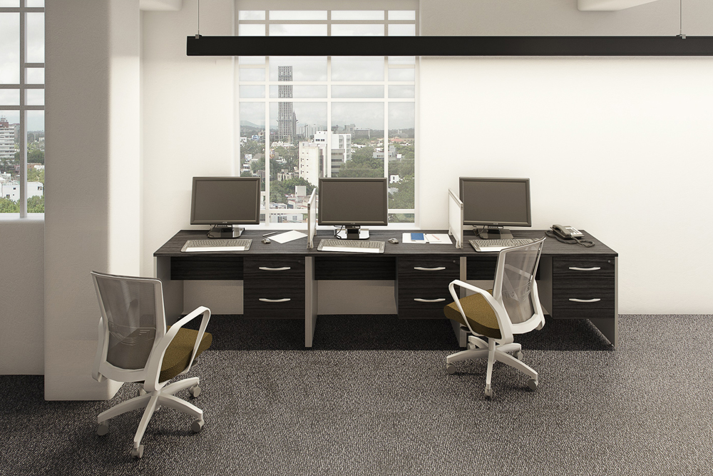Silla ergonómica de oficina gris STÄNZA con respaldo de malla transpirable